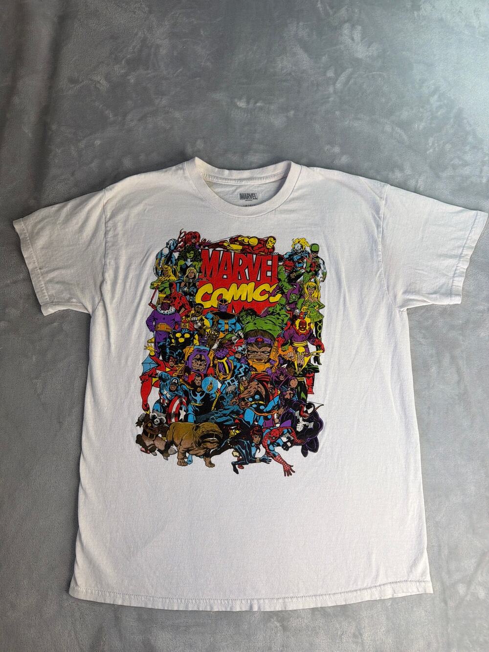 Marvel Comics Graphic Shirt Mens Large White Vintage Retro Character Group Tee
